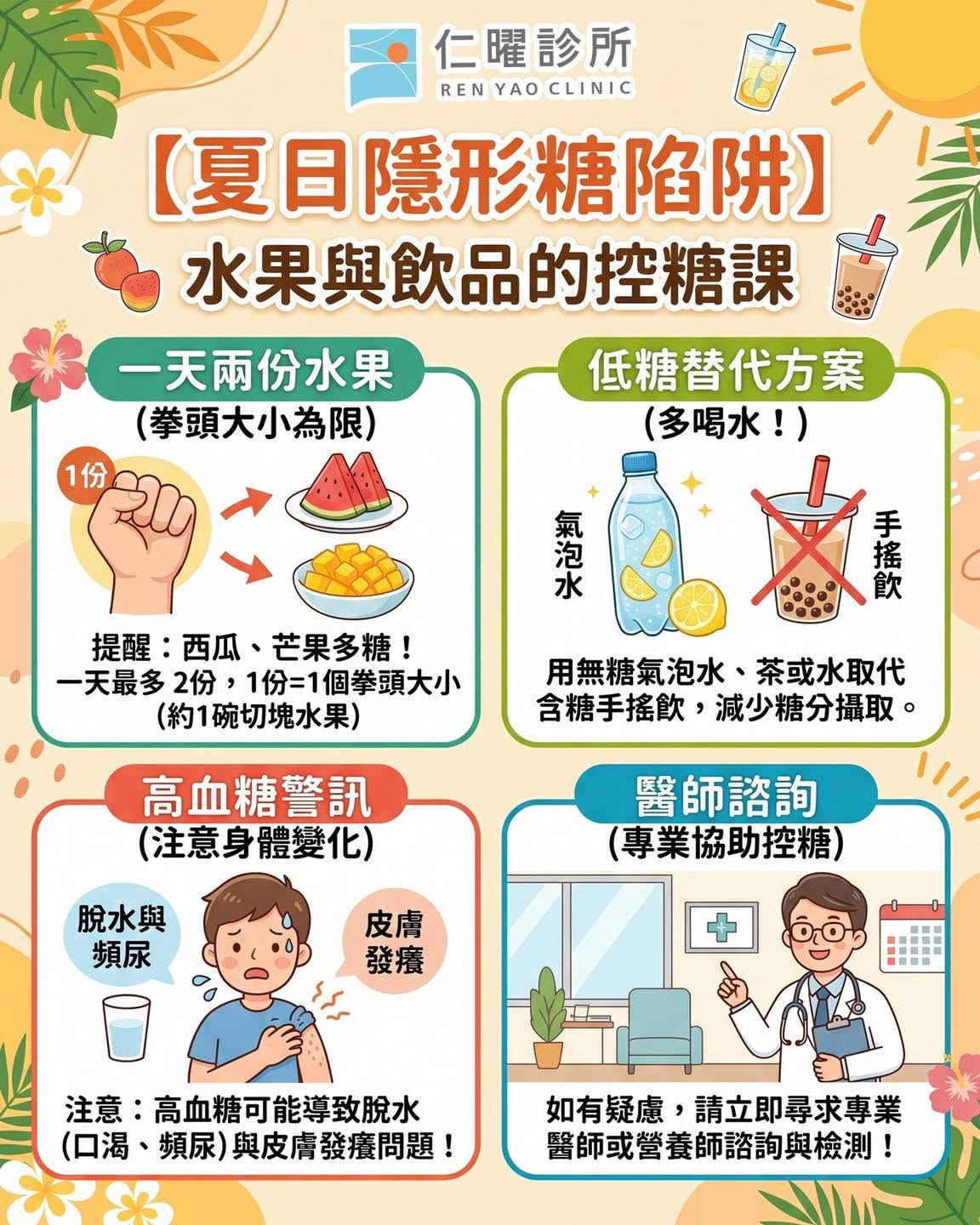 夏天太熱,每天一杯手搖飲🧋+半顆西瓜🍉?當心掉入「隱形糖陷阱」!